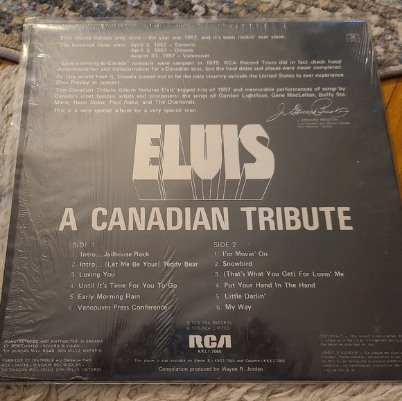 Elvis Presley A Canadian Tribute. Vintage record album. Gold vinyl. VGUC - Picture 6 of 11